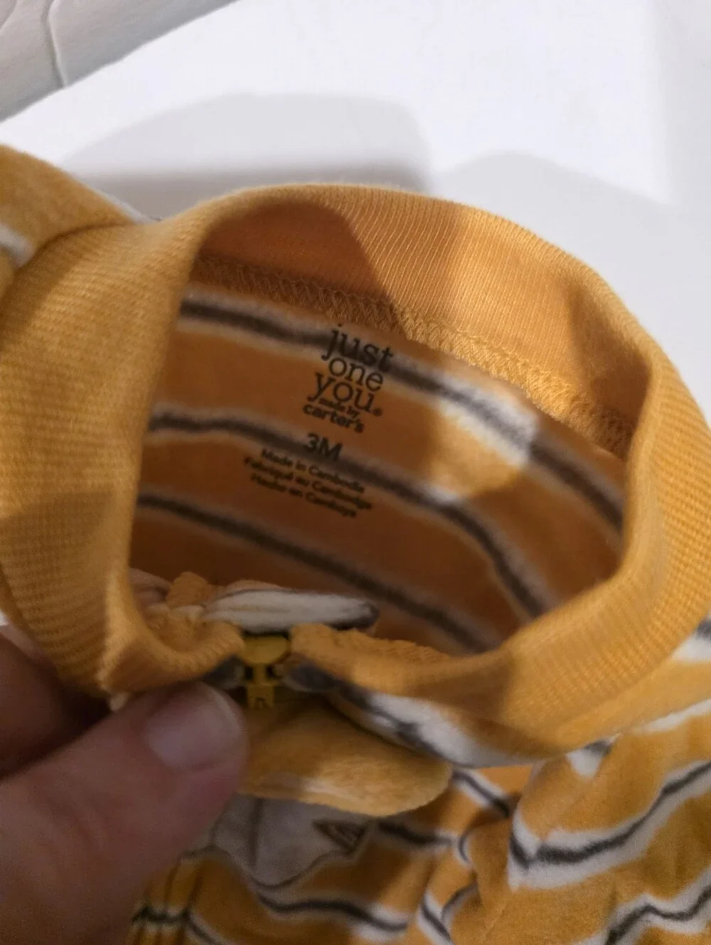 Yellow Striped Lion Footed Baby One-Piece Size 3 Months